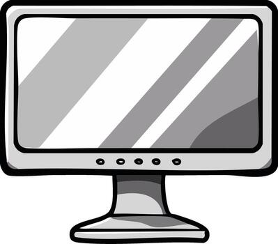 plano pantalla computadora monitor monitor con reflejado ligero y botones vector