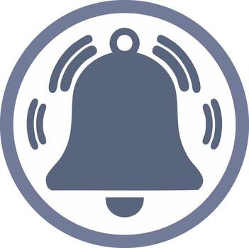 Ringing Bell Icon Circle Simple Notification Alert Warning Symbol vector