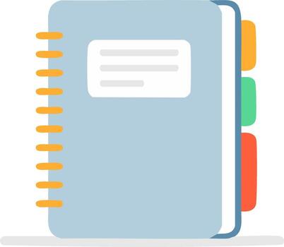 aglutinante con etiqueta y lengüeta divisores cuaderno planificador organizador con redondeado bordes vector