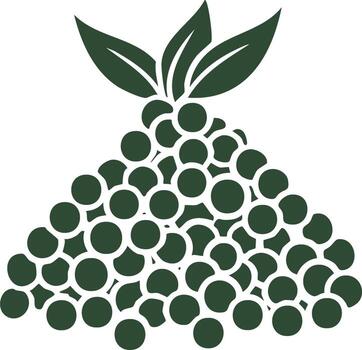 estilizado verde uva racimo con hojas gráfico diseño elemento vector