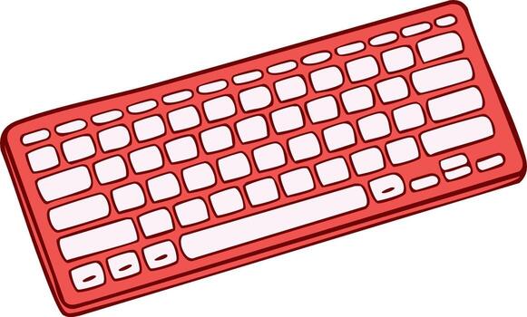 rojo y blanco digital teclado para computadora o ordenador portátil vector