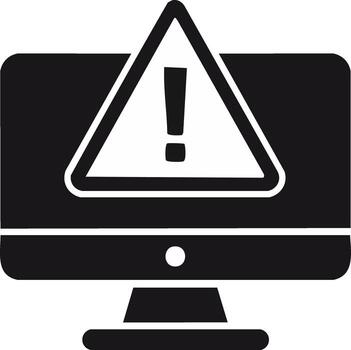 Computer Monitor Showing a Warning Sign Alert Message Error Notification Symbol vector