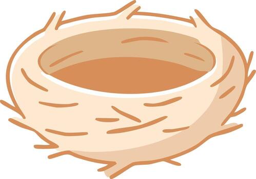 vacío pájaro nido sencillo ilustración anidamiento temporada diseño icono símbolo vector