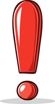 Stylized Red Exclamation Point Icon for Attention, Warning, and Error Messages vector