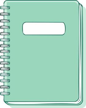 Empty Mint Green Spiral Bound Notebook Illustration with Blank Label Space for Custom Text vector