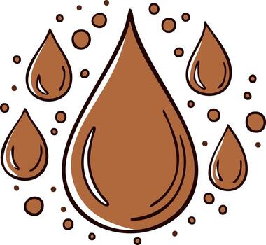 marrón líquido gotas y pequeño círculos arreglado en un decorativo modelo vector