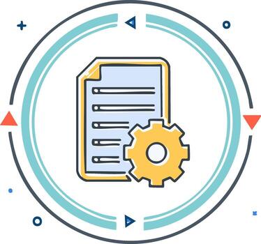 documento administración ajustes y proceso automatización flujo de trabajo ciclo icono vector