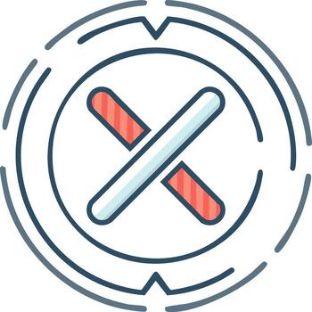 Reject symbol graphic with an X mark inside a circle shape illustration vector