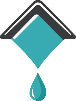 Modern Water Drop Icon with Drainage System, Clean Fluid Shape Symbol vector