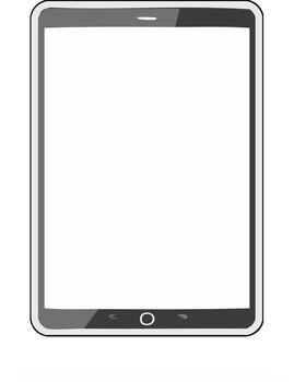 Modern Touchscreen Tablet Illustration with Blank Screen for Content Insertion Template Design vector