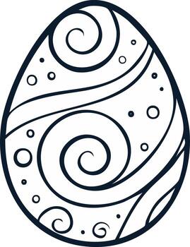 elegante Pascua de Resurrección huevo con remolinos y puntos estilizado soltero línea dibujo para colorante y primavera fiesta diseño vector
