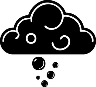 Dark Cloud with Bubbles or Droplets Icon Abstract Weather Design vector