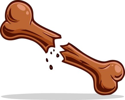 Illustration of a Cartoon Style Broken Bone Showing Fracture or Breakage of Skeleton vector