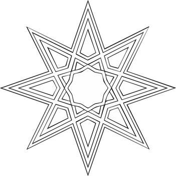 Geometric Star Design with Repeating Triangles Eight Pointed Star Outline vector