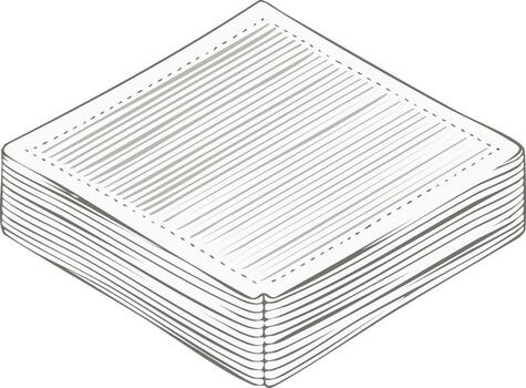 Stack of Paper Napkins Illustration with Texture, Textile Artwork, Tissue vector