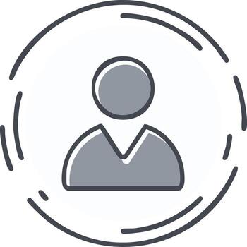 Simple user profile icon with person silhouette Modern avatar symbol for member account login vector