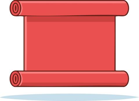 Red scroll unfurling to reveal blank paper for text or design with rolled edges vector
