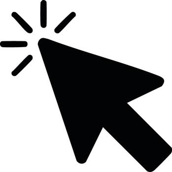 negro flecha cursor haciendo clic icono simbolizando señalando seleccionando elegir en línea interfaz vector