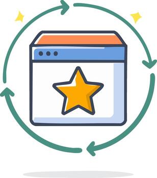 Online quality content rating and continuous improvement cycle icon vector