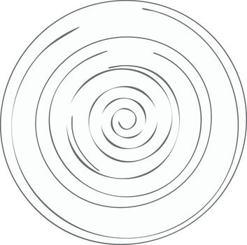 Simple Abstract Spiral Design with Concentric Gray Lines in a Circular Form vector