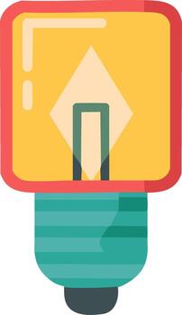 Illustration of a modern and abstract lightbulb with a square frame, graphic design vector