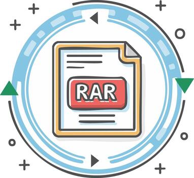 compresión archivo archivo rar icono digital datos almacenamiento concepto vector