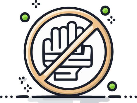 Do not touch warning symbol icon for restricted access safety or prohibition vector