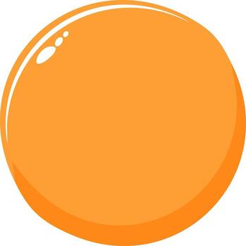 Vibrant orange sphere with glossy highlights and soft shadows creating a sense of volume vector