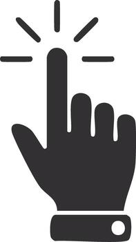 haciendo clic dedo puntero mano icono símbolo para sitio web o móvil solicitud vector