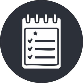 mano dibujado Lista de Verificación icono con terminado Tareas y un prioridad estrella símbolo para planificación y tarea administración vector