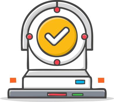 resumen digital verificación sistema con un grande marca de verificación en pantalla para éxito y aprobación vector
