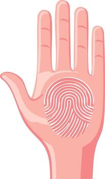 Human Hand with Digital Fingerprint, Security Access and Identity Verification vector