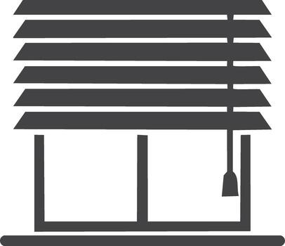 Flat icon of a window featuring closed horizontal blinds and a pull string vector