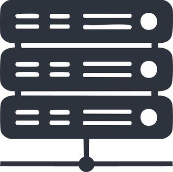 sencillo plano servidor estante icono para datos almacenamiento red y nube informática tecnología vector