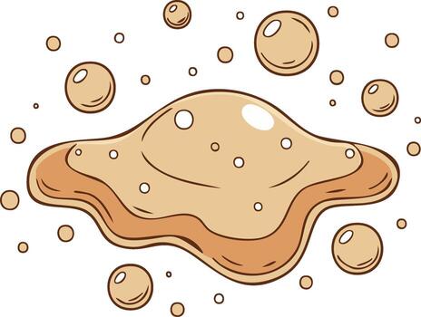 resumen ilustración de un líquido gota y burbujas en dibujos animados estilo vector