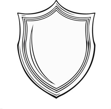 Stylized Shield Outline, Multiple Borders, Blank Template, Protection Symbol vector