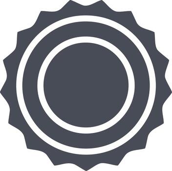 Circular Emblem Badge with Jagged Edges and Concentric Circles vector