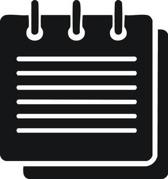 plano diseño icono de un espiral bloc con forrado papel para escritura notas, recordatorios, o un que hacer lista vector