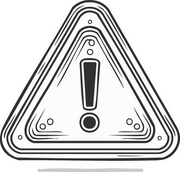 Exclamation mark in a warning triangle. illustration of caution icon isolated vector