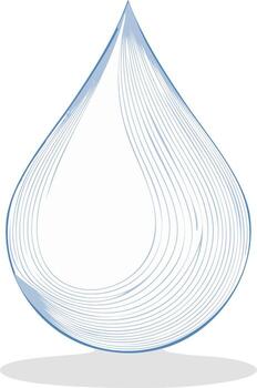 resumen azul agua soltar ilustración con delicado curvo líneas creando un dinámica líquido forma vector