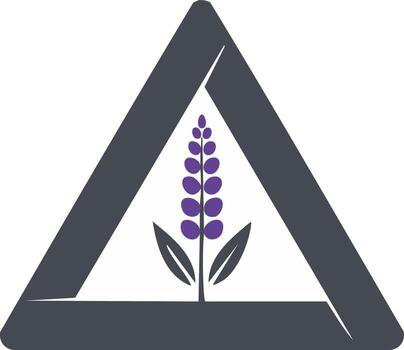 Abstract Lupine Design Inside Angled Triangle Frame A Symbol of Growth and Nature vector