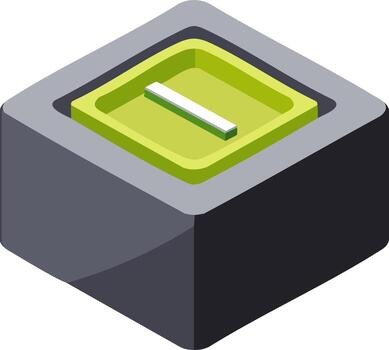 isométrica ilustración de un resumen geométrico forma con Tres colores vector