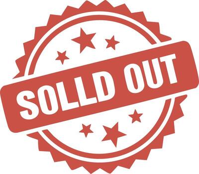 Red Circular Stamp With Stars Declaring Sold Out Message vector