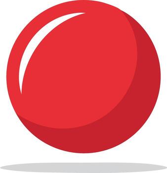 Red Sphere Glossy Red Balloon Illustration for Design and Graphics with Shadow vector