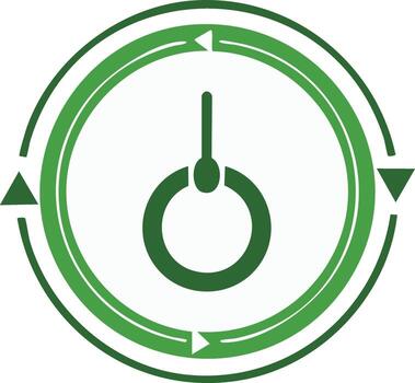 verde circular flechas indicar ciclo con poder botón símbolo dentro vector