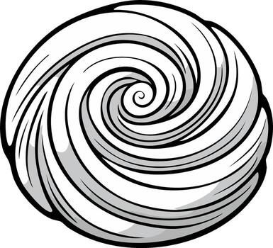 Swirl Line Pattern, Concentric Vortex, Abstract Round Shape, Hypnotic Circle, Simple Graphic Element vector
