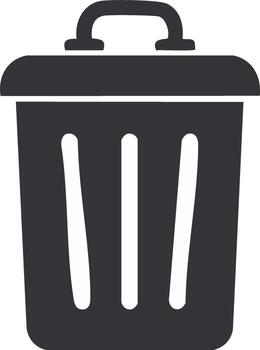 Modern trash can icon representing delete recycle or garbage disposal symbol vector