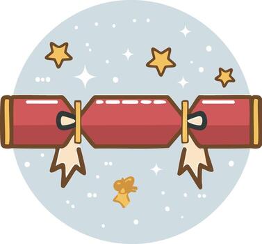 festivo Navidad galleta explotando con oro ornamento y estrellado antecedentes vector