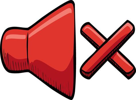 Red Mute Symbol Next to a Speaker Icon with a Cross Mark vector