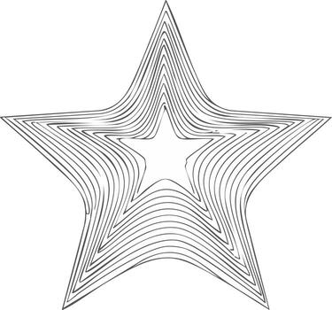 Abstract star illustration with overlapping lines in a modern graphic design vector